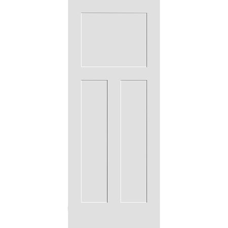 Codel Doors 26" x 80" Primed 3-Panel Mission Interior Shaker Slab Door 2268pri8403